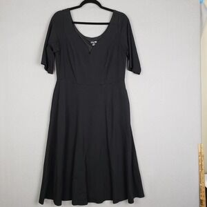 City Chic Plus Size 14 Elbow Sleeve Maxi Dress Black Classic Special Occasion